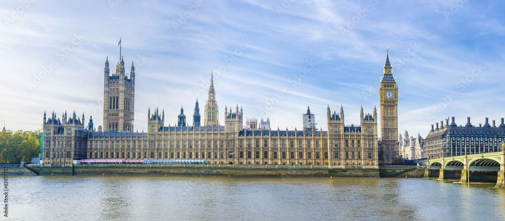 Westminster with Big Ben of London panorama