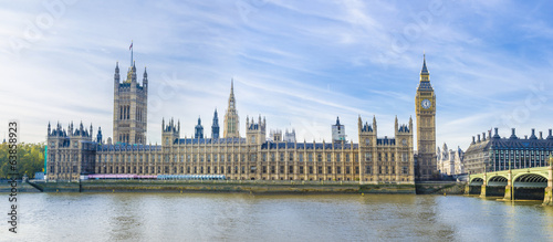 Westminster with Big Ben of London panorama