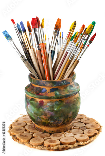 Paints and brushes