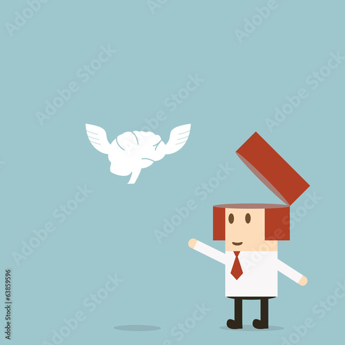 Businessman freedom idea