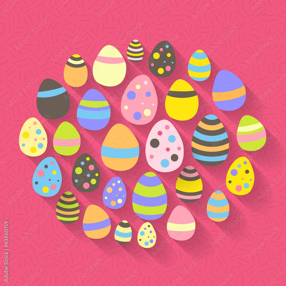 Easter eggs icon set on a pink Easter eggs icon set on a pink