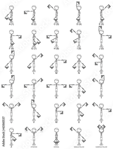 Two-flag semaphore signals
