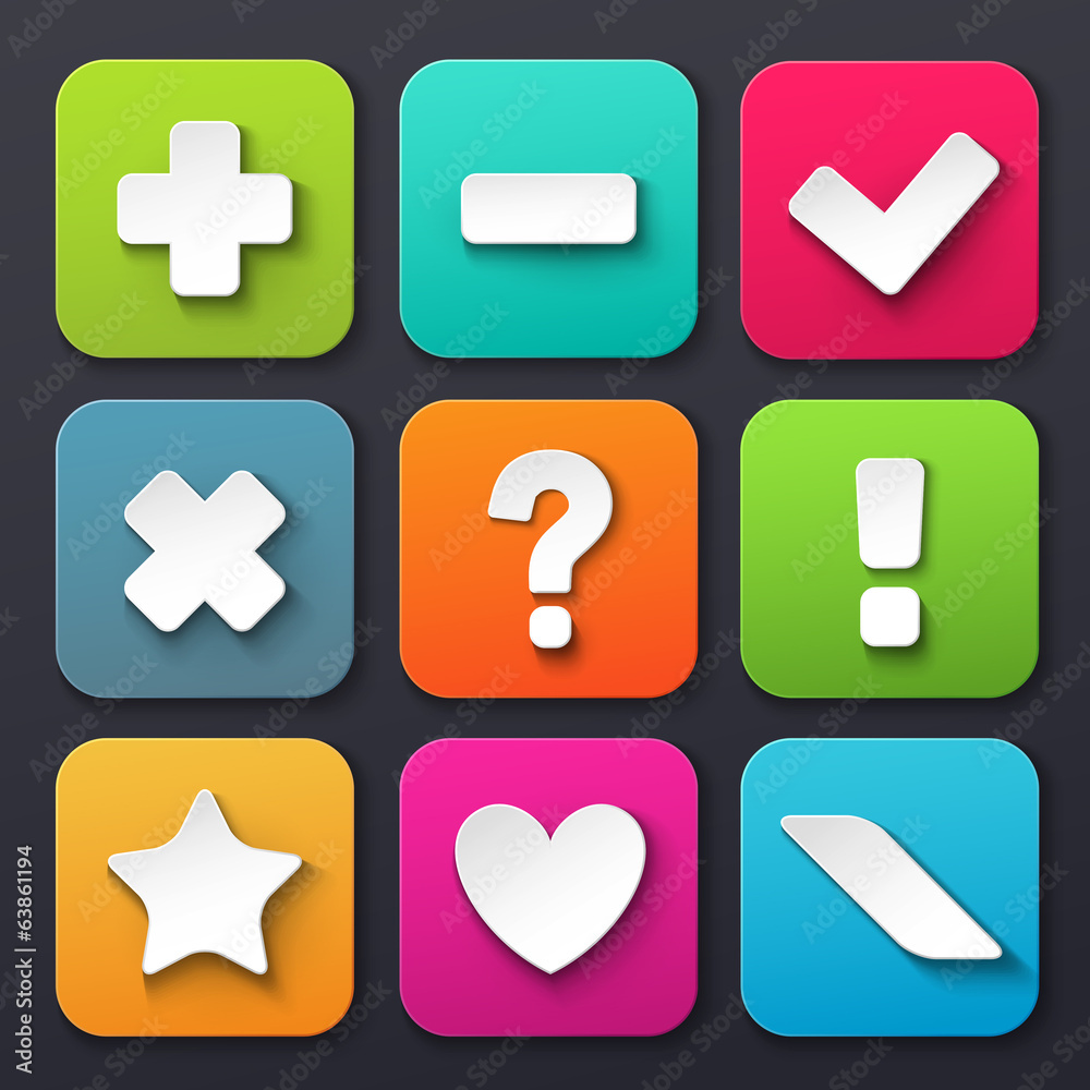 Fototapeta premium Set of Different Signs Icons