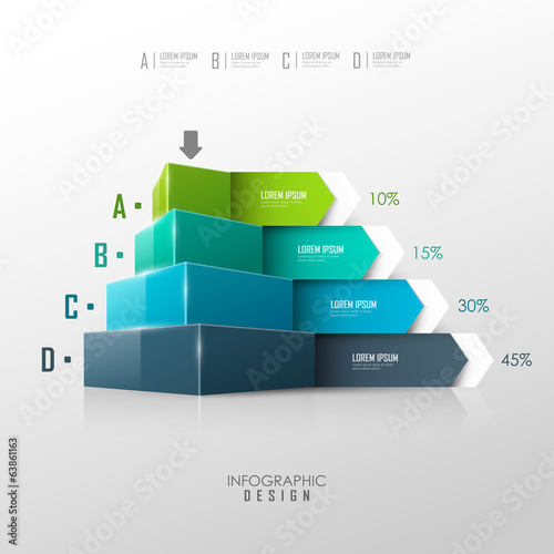 Vector pyramid for infographic or web design