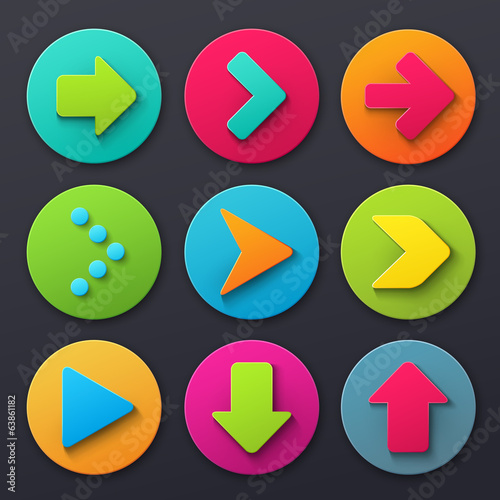 Colorful arrow sign icons
