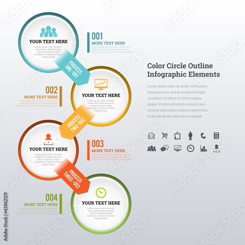Color Circle Outline Infographic Elements