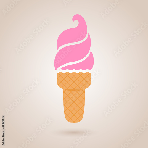 Ice cream icon - pink color.