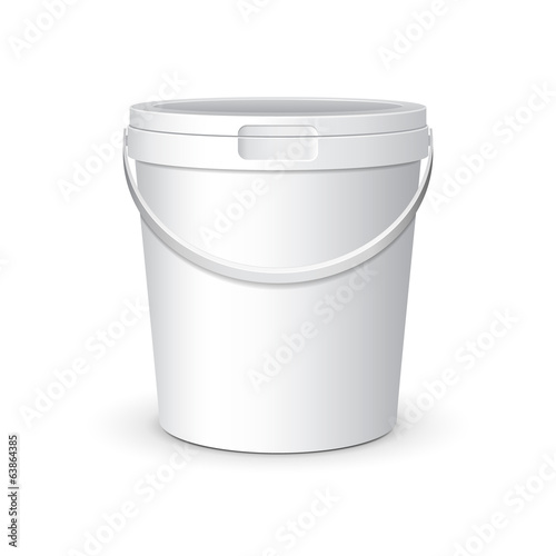 White Food Plastic Tub Bucket Container