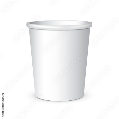 White Disposable Paper Cup. Container For Coffee, Java