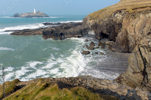 Cornish coast Godrevy St Ives Bay Cornwall England UK