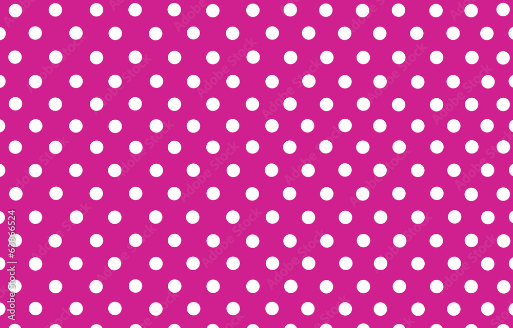 the white polka dot in deep pink background