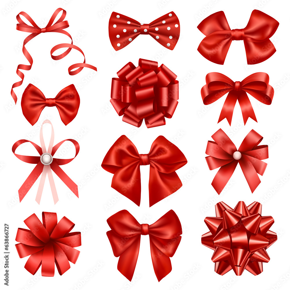 Red ribbon bows