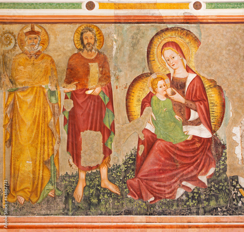 Treviso - Fresco of Madonna of humanity in st. Nicholas church photo