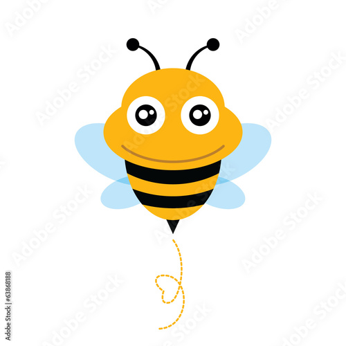 Cute Bee. Vector illustration.