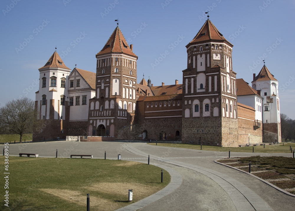 Castle in the city Mir, Belarus