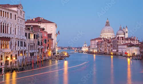 Venice - Canal grande in evening dusk from Ponte Accademia