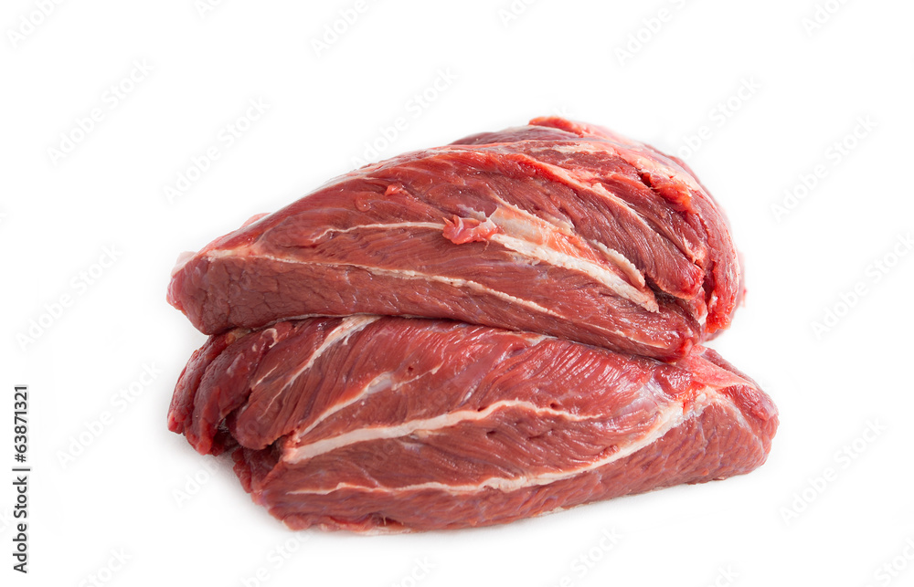 Raw beef meat isolated