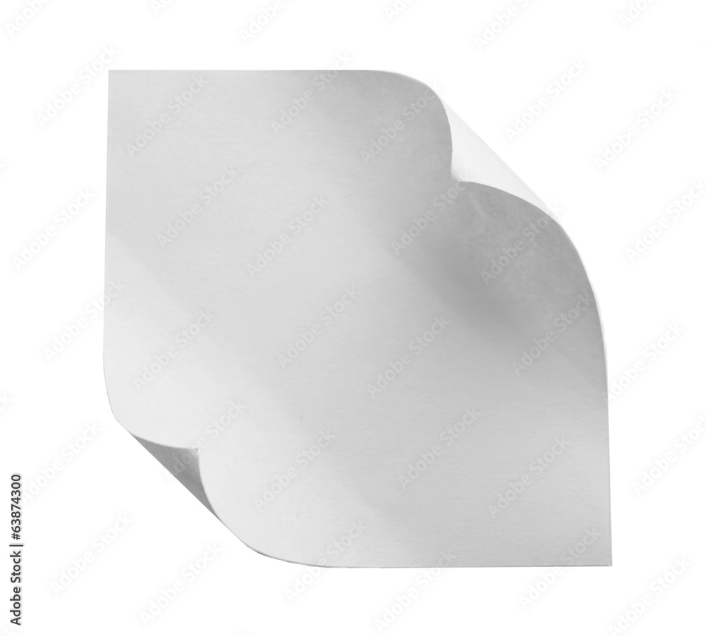 Empty paper sheet isolated on white Empty paper sheet isolated on white
