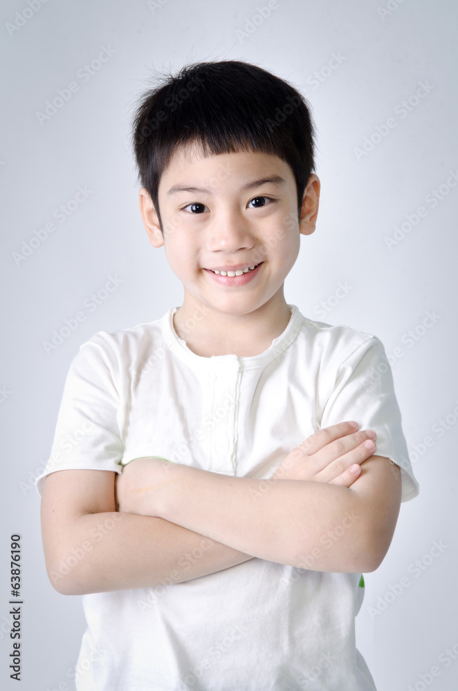 Portrait of Happy asian cute boy