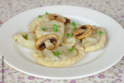 Dumplings with potatoes and mushrooms