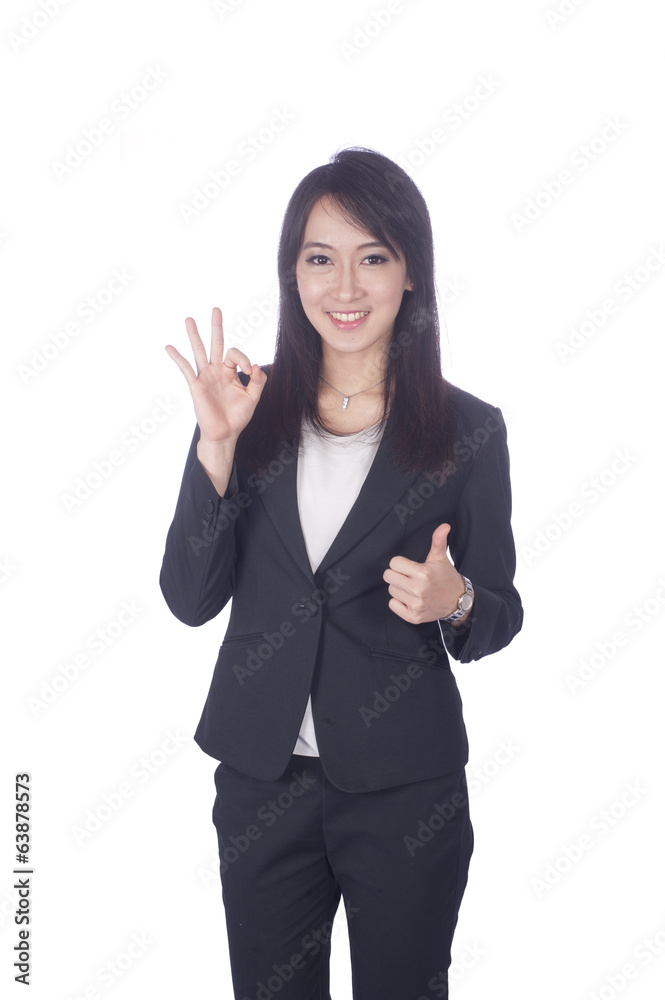 Asian business woman give you excellent gesture Asian business woman give you excellent gesture