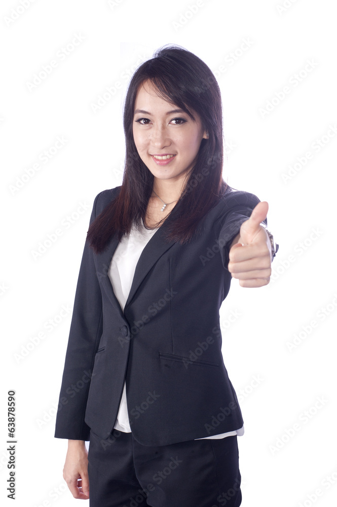 Asian business woman give you excellent gesture, Asian business woman give you excellent gesture,