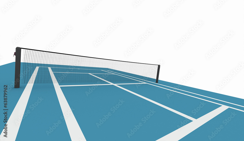 Blue tennis court isolated on white Stock Illustration | Adobe Stock