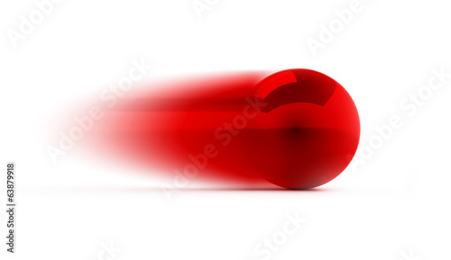 Red chrome sphere move isolated