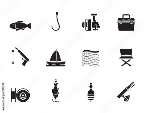 Silhouette Fishing and holiday icons