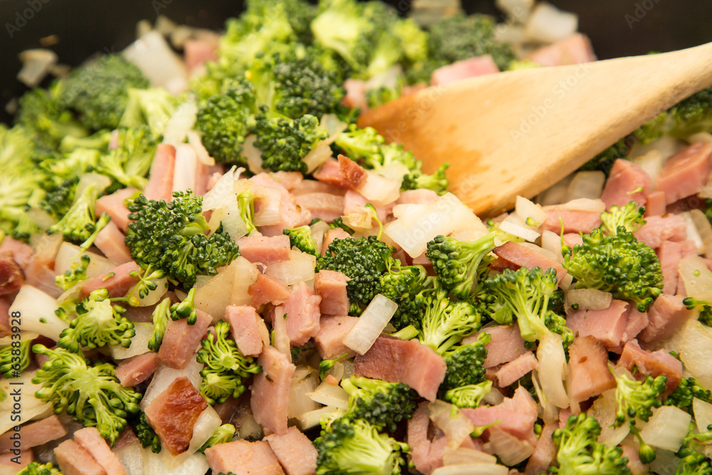 Broccoli Ham and Onions