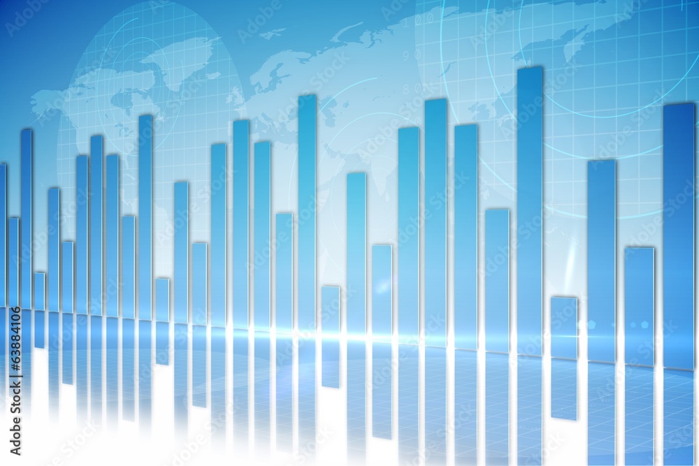 Global business graphic in blue Global business graphic in blue
