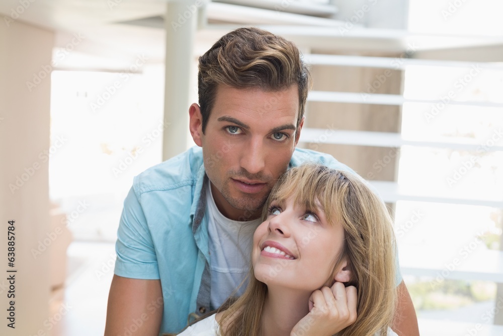 Close-up portrait of a smiling young couple Close-up portrait of a smiling young couple