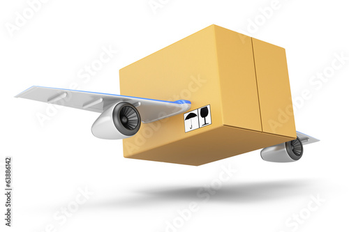 Flying cardboard box