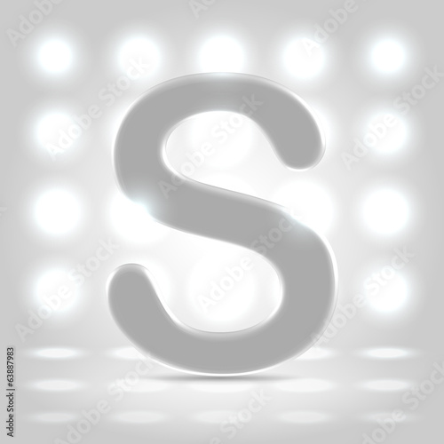 S over lighted background