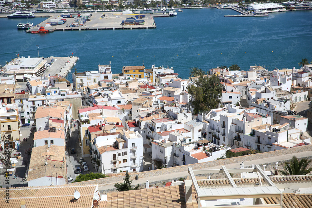 View of old quarter of Ibiza from the top of Dalt Vila