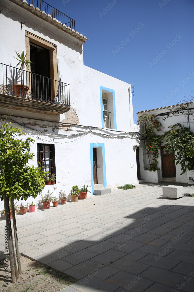 View of typical house of Ibiza