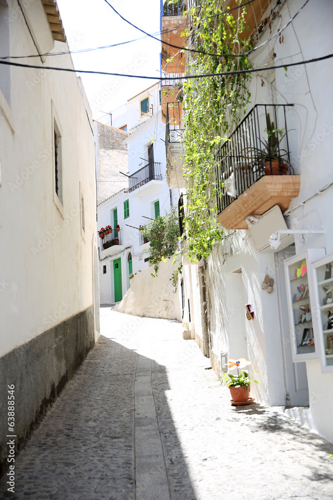 Fototapeta premium View of typical of Ibiza old quarter