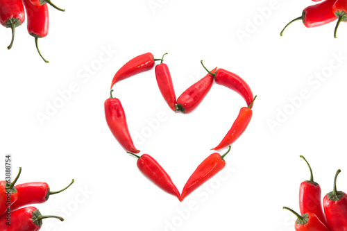 red pepper heart-shaped
