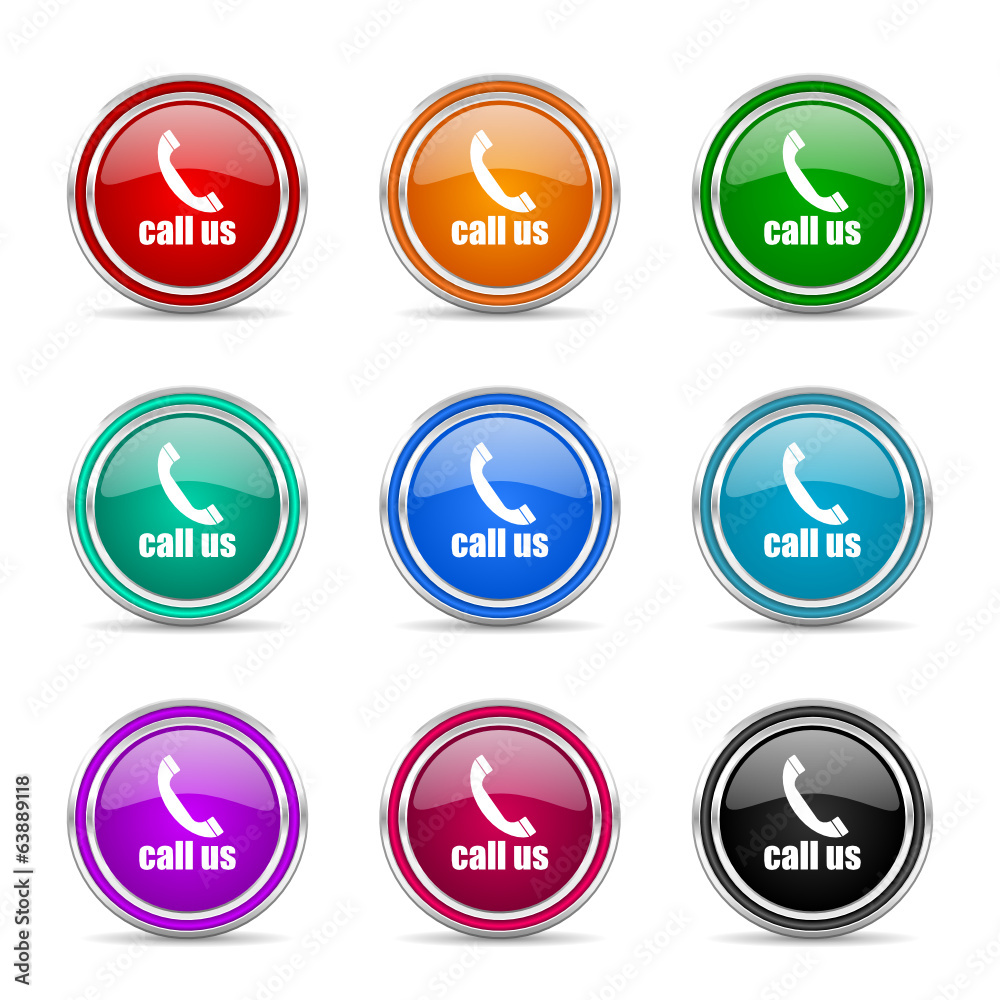 call us icon vector set