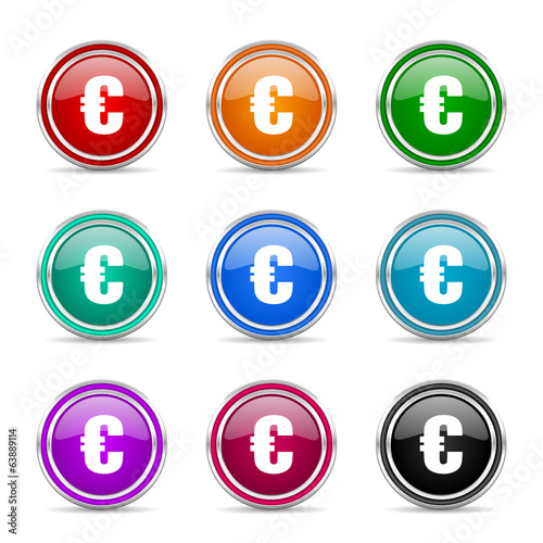 euro icon vector set