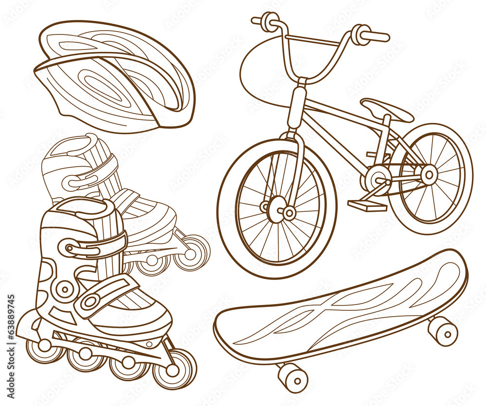 Obraz premium Icons for extreme skiing