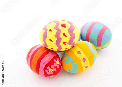 Colourful painted easter egg