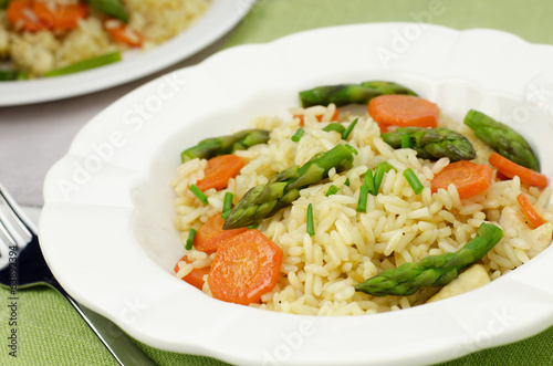 Risotto with asparagus and carrot