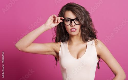 Sexy woman wearing fashion glasses © gpointstudio