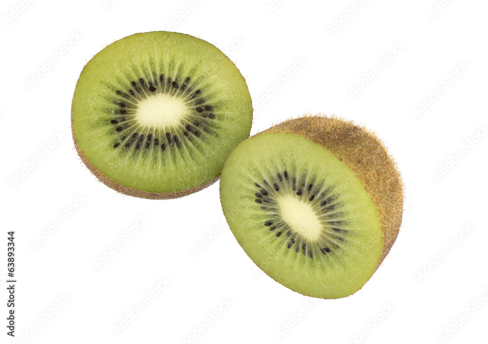 Sliced juicy kiwi fruit isolated on white background Sliced juicy kiwi fruit isolated on white background