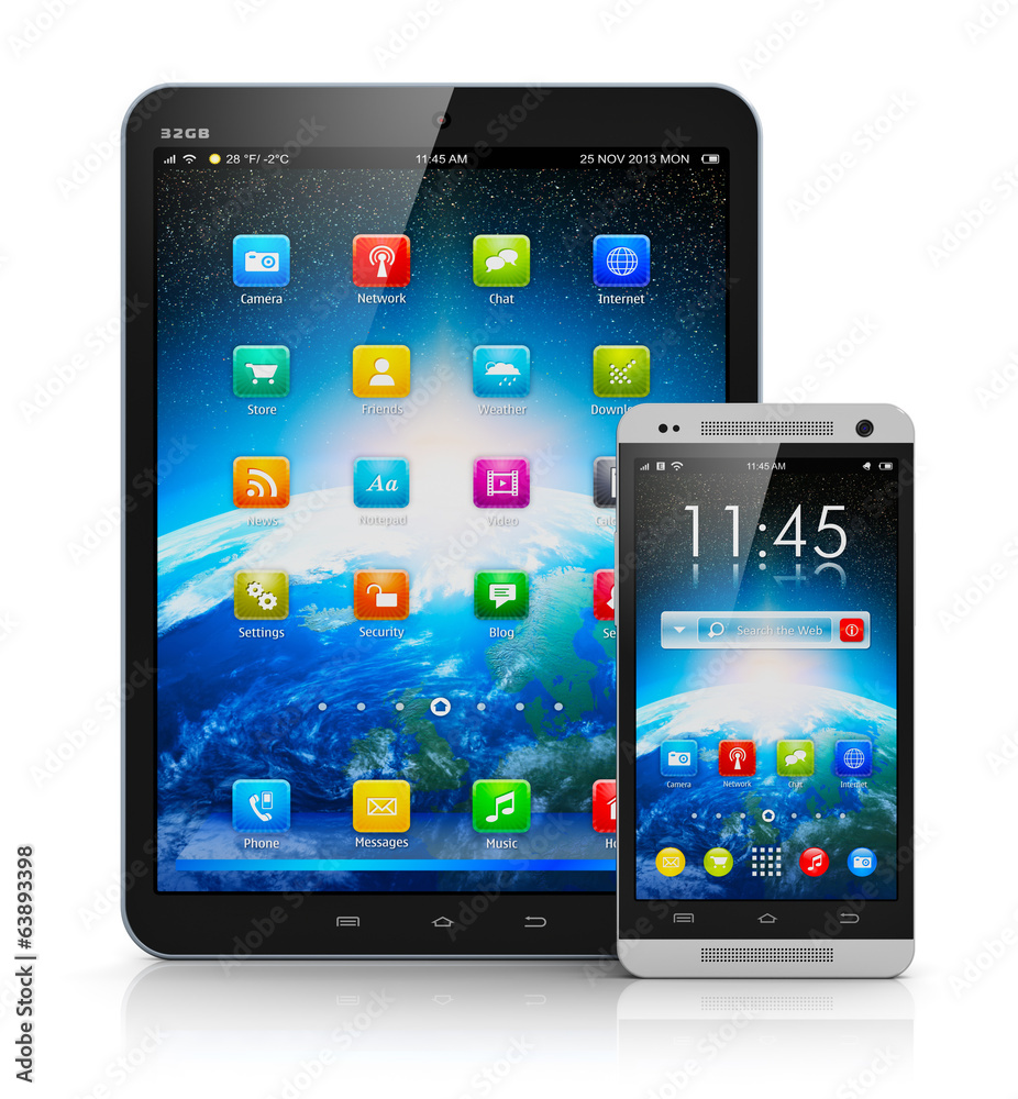Tablet computer and smartphone Tablet computer and smartphone