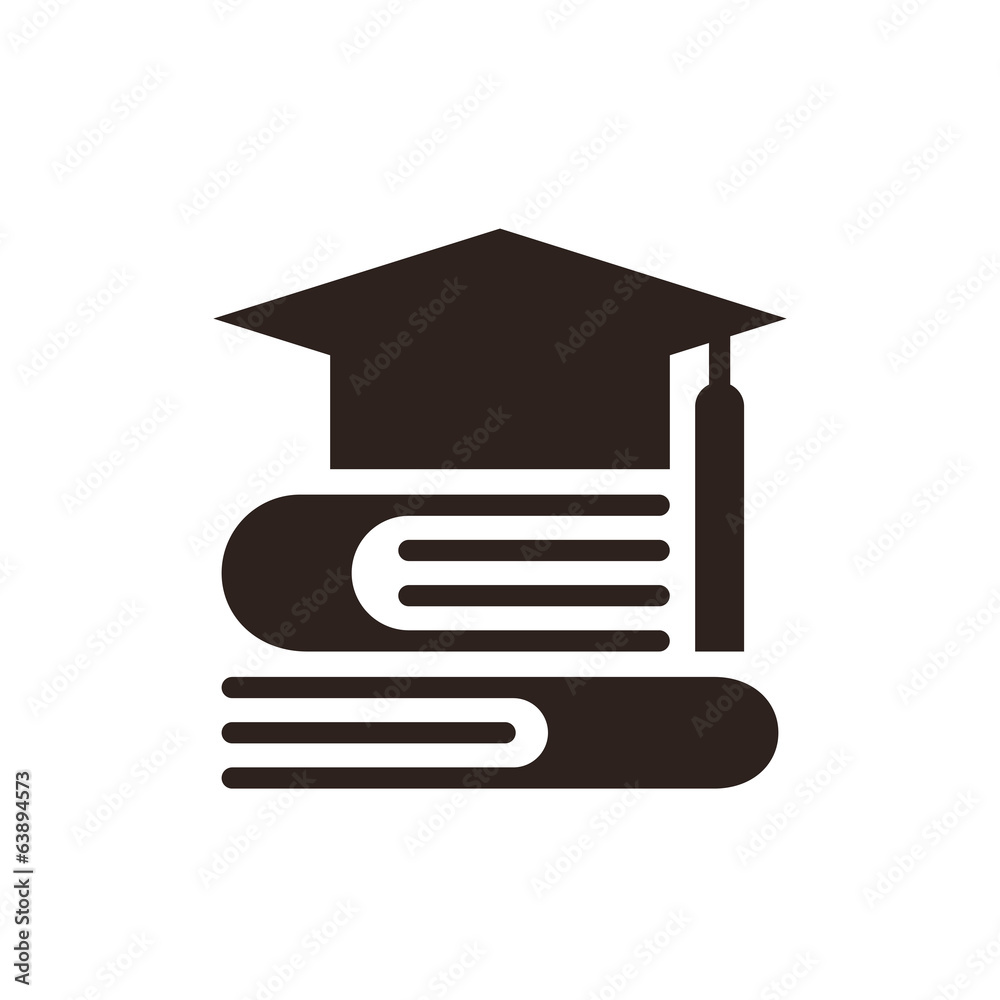 Graduation Cap and books. Education symbol Graduation Cap and books. Education symbol