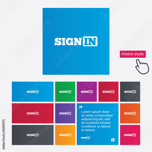 Wallpaper Mural Sign in icon. Join symbol. Torontodigital.ca