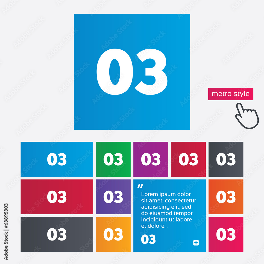 Third step sign. Loading process symbol. Third step sign. Loading process symbol.
