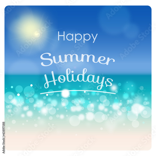 happy summer holidays, blurred background tropical paradise